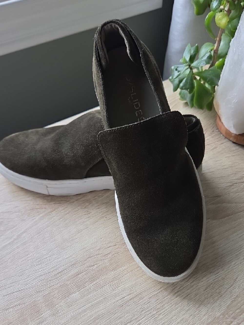 J/Slides Suede Slip-On Sneakers with White Platform Sole